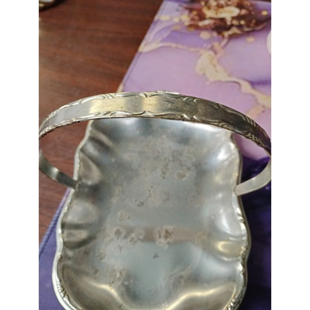 Rare! Vintage NCO-EM Wives Club silver Plate Basket Erlangen Germany 1968